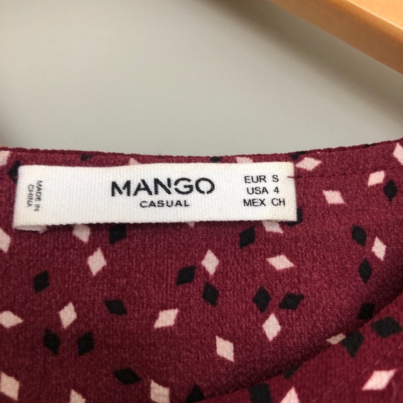 MANGO Cold-Shoulder Burgundy Dress - Picture 6 of 6